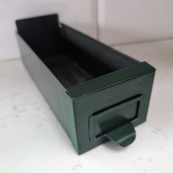 Vintage Metal Green Cubby Drawer 3x10 Great for Planter