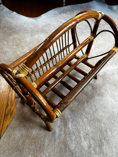 Vintage Rattan Magazine Rack