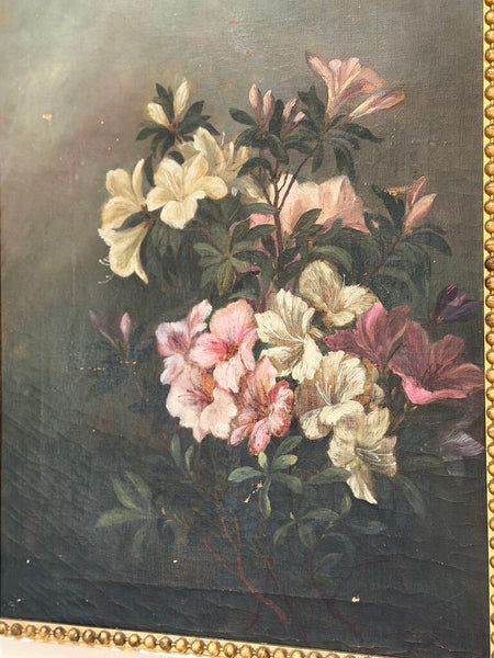 1486 19th Century Azalea Oil on Canvas