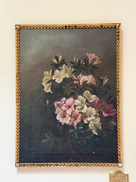 1486 19th Century Azalea Oil on Canvas