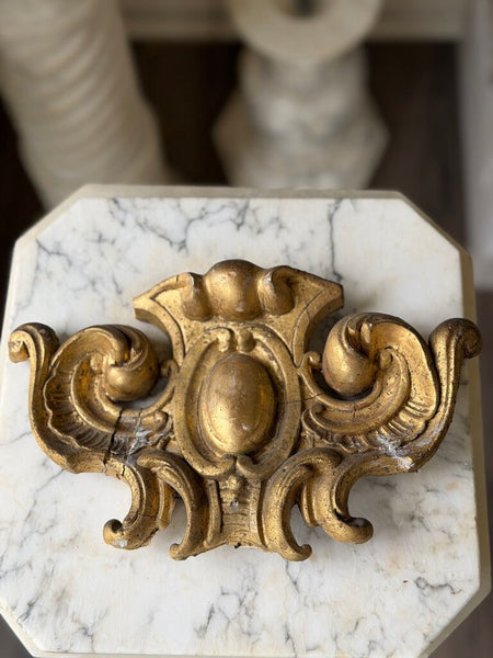 2298 Antique French Plaster Pediment (as-is)