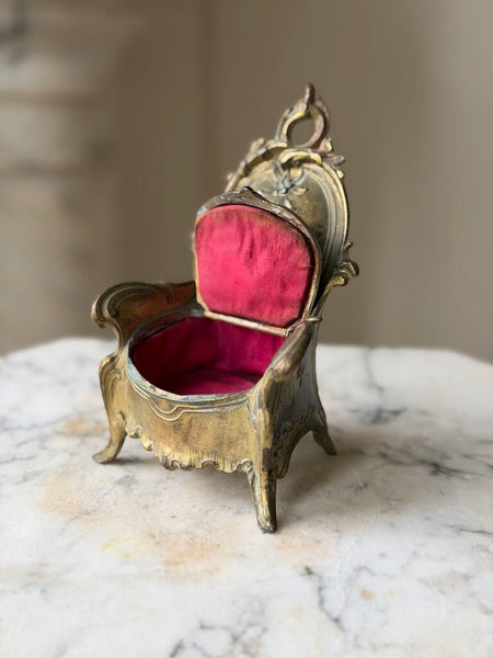 2345 Antique French Chair Jewelry Casket