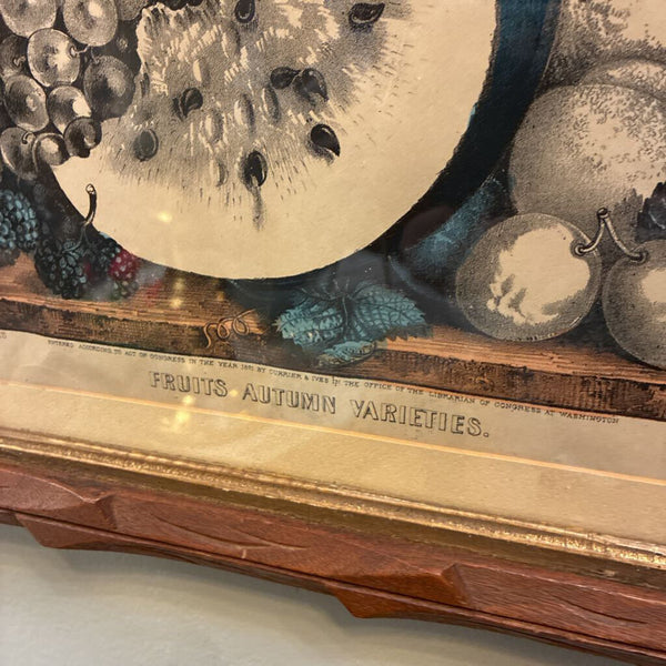 Vintage Currier and Ives in Wood Frame 21” x 17”
