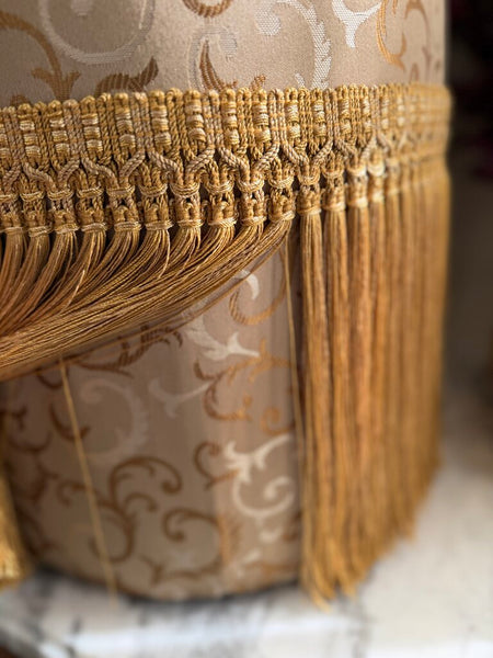 0173 Gold Fringe Vanity/Footstool Bench