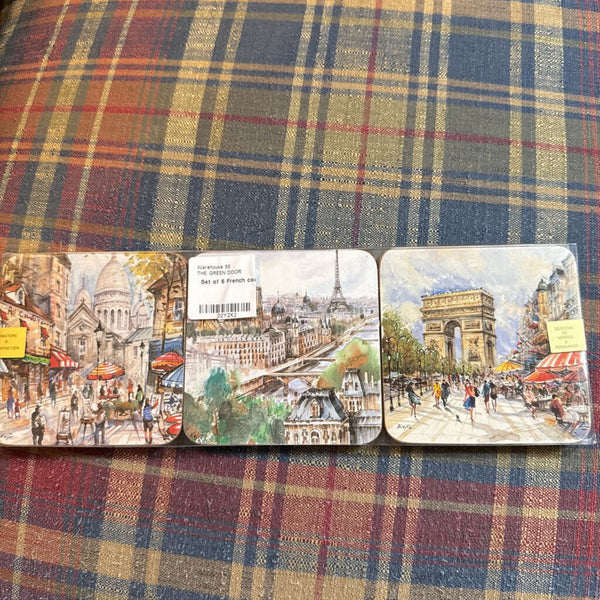 Set of 6 French coasters