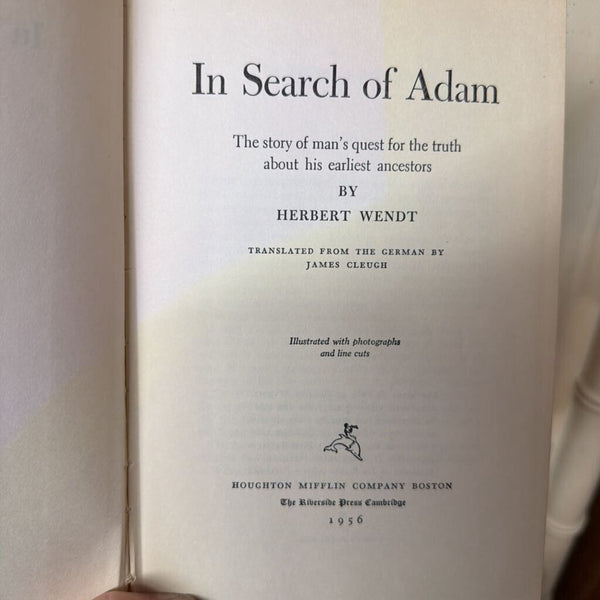 In Search of Adam, Wendy, 1956, hardcover