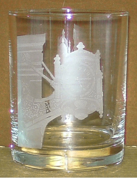 Set of 6 signed Marshall field's etched includes Chicago art museum, field's clock, marina towers, Picasso, Hancock building , Chicago water tower
