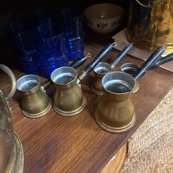 VTG Brass Turkish Pots 6/Set