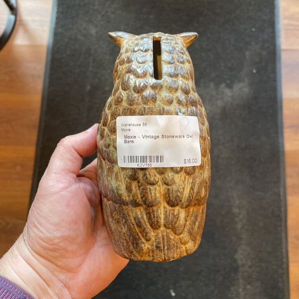 Moxie - Vintage Stoneware Owl Bank