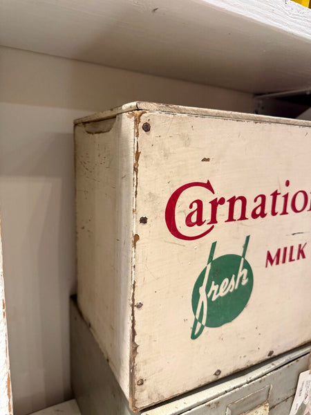 JFV ~ Rare Vintage Wood Carnation Milk delivery box