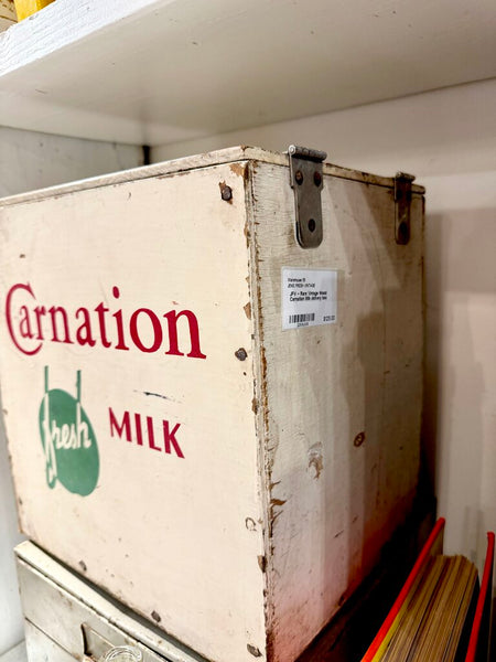 JFV ~ Rare Vintage Wood Carnation Milk delivery box