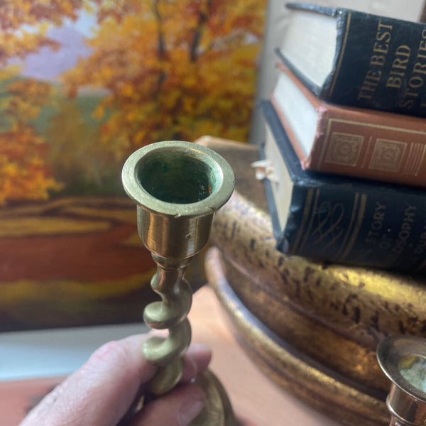 Moxie - Brass Twist Candle Holder - 7"