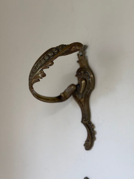 1553 Antique French Pair of Bronze Curtain Tie Backs