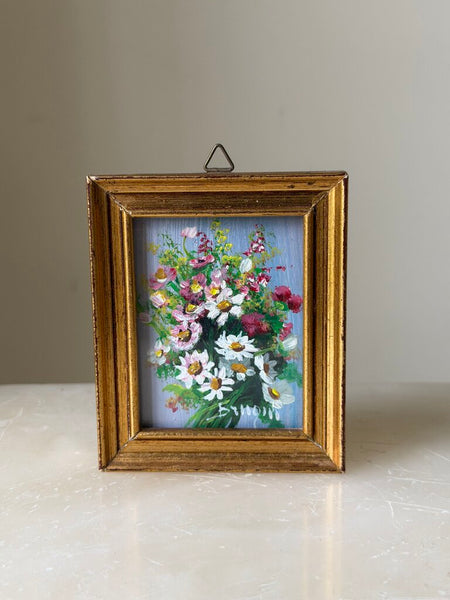2567 Vintage Miniature French Floral Painting