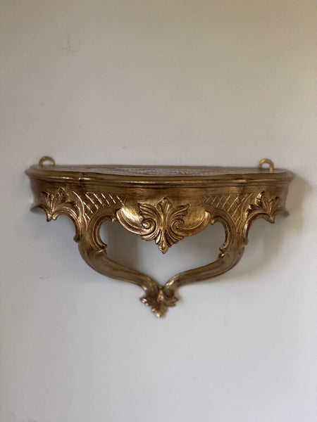 1557 Gold Italian Ornate Wall Shelf