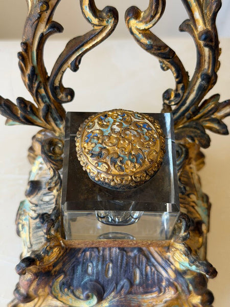 1566 Antique French Gilded Chair Inkwell