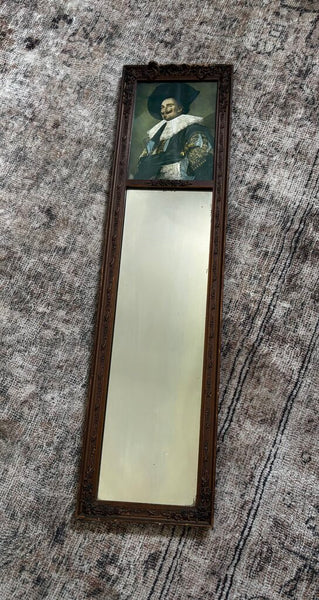Vintage Laughing Cavalier Column Mirror (as found)