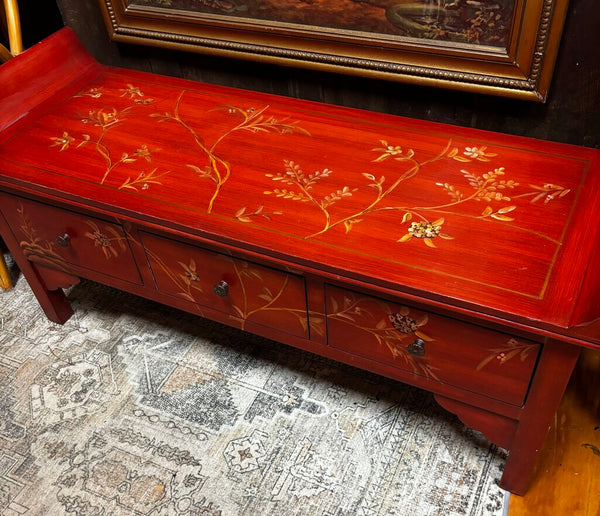 Chinese Meditation Bench with Drawers and Wing Top