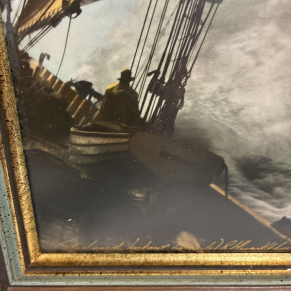 Vintage Framed "Starboard Lookout" Nova Scotia Photographer Wallace MacAskill Art 7" x 9"