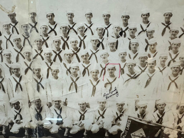 Framed Great Lakes Naval Training Photo 1945 8.25"x21.25" W2280