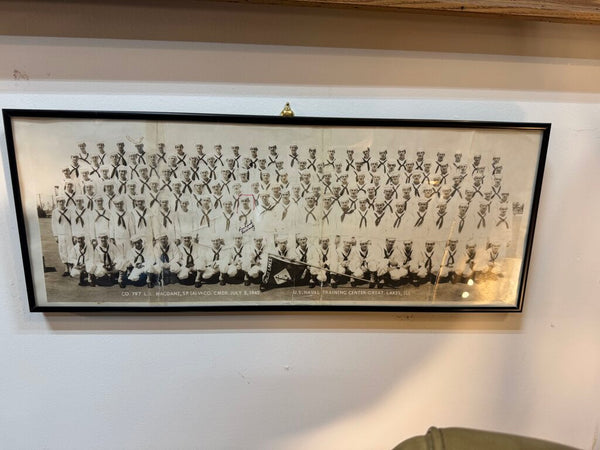 Framed Great Lakes Naval Training Photo 1945 8.25"x21.25" W2280