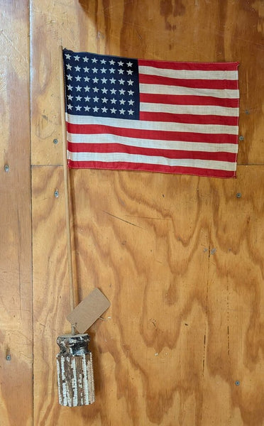 Antique 48 Star Cloth Flag Mounted 28" (Flag 9x13) - FIRM