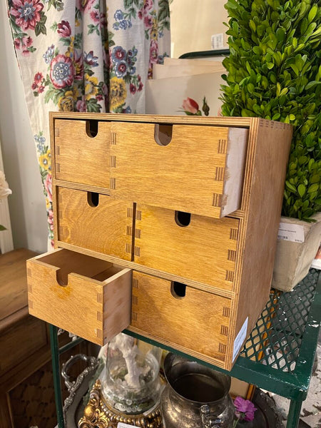 Six drawer wood chest dovetail drawers 11 1/4 in x 11 1/4 in