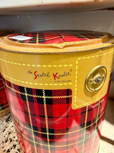 JFV ~ Vintage 4 Gallon Skotch Plaid cooler -