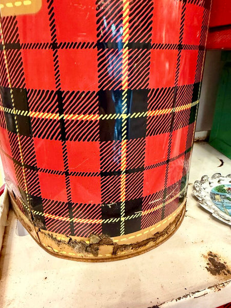 JFV ~ vintage small Skotch Plaid Cooler - as is