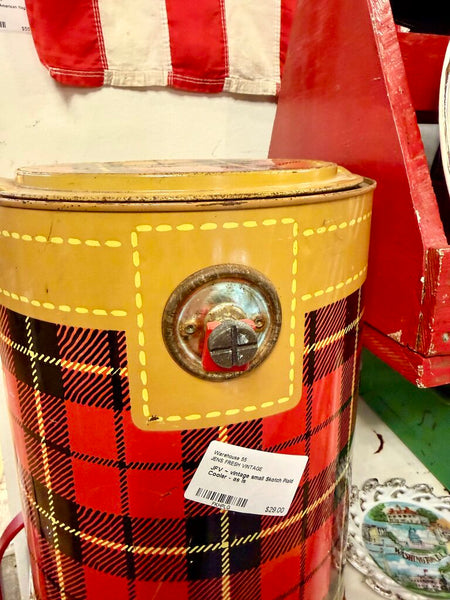 JFV ~ vintage small Skotch Plaid Cooler - as is