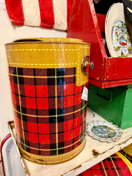JFV ~ vintage small Skotch Plaid Cooler - as is
