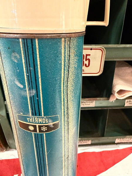 JFV ~ vintage Blue thermos ~ as is