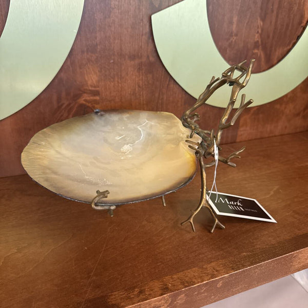 SHELL TAZZA GILT BRONZE TRAY