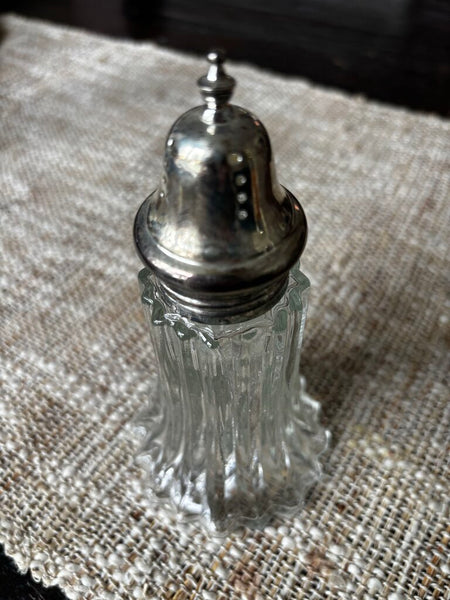 Vintage Glass & Silverplate Sugar Shaker