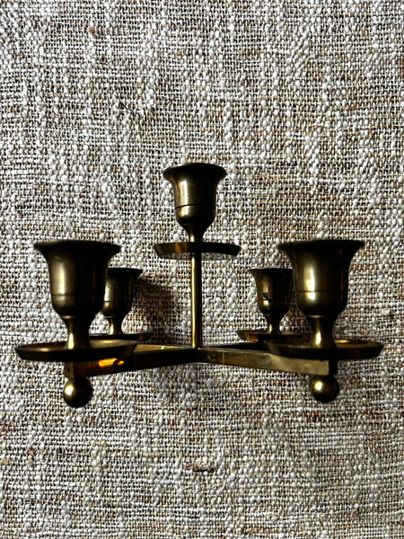 Vintage Brass 5 Candle Candleabra Made In India
