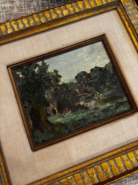 Vintage Framed Giclee of The Old Mill by George Inness 17.75 x 19.75