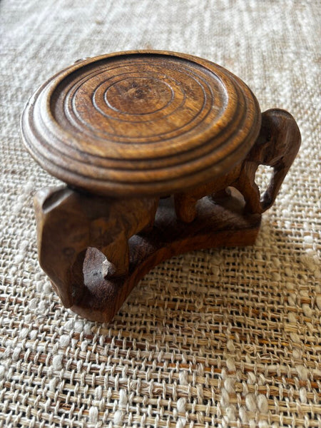 Vtg Wood Elephant Plant Stand