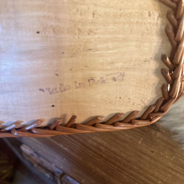 Wood Bottom Basket (Portugal) 13" H x 7-1/2" W x 9" H