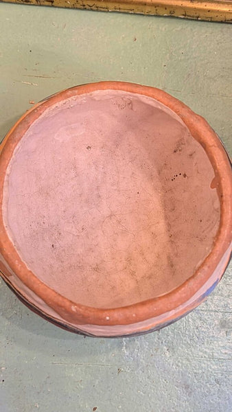 Ozark roadside Pottery round hanging planter 4.5 diameter 5 inches tall