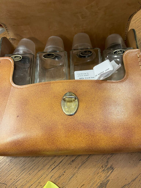 1950s travel bar with leather case as is