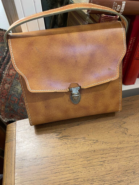 1950s travel bar with leather case as is