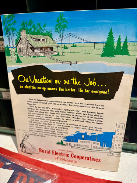 JFV ~ Vintage, Wisconsin Indian head country tourism book from 1966