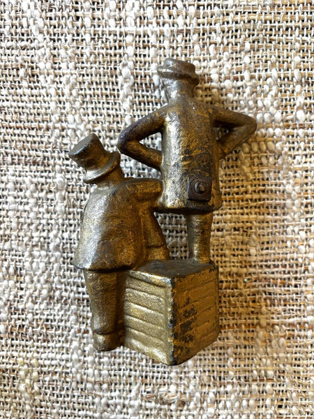 1900'S EARLY ORIGINAL CAST IRON STILL BANK MUTT & JEFF A.C. WILLIAMS BANK