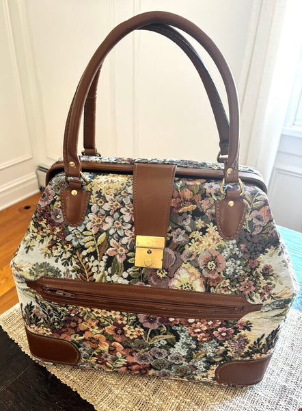 Vintage Floral Tapestry Mary Poppins Travel Bag
