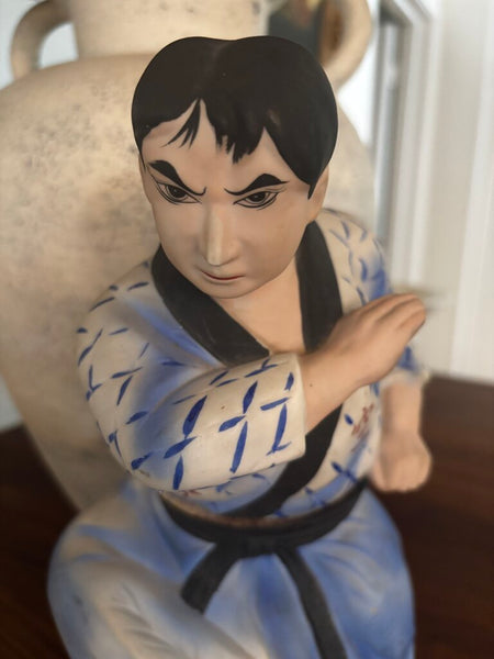 VINTAGE 1970 KARATE - JAPAN SAKE DECANTER PORCELAIN