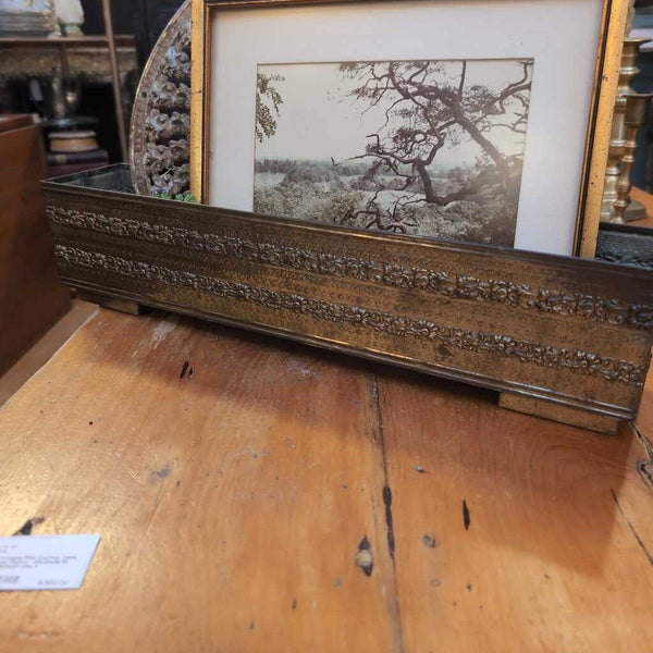 Pretty Vintage Long Brass Planter 20x 4x3
