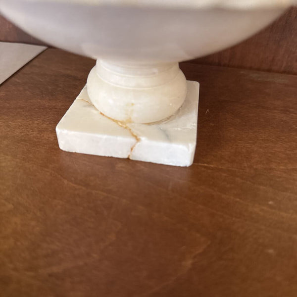 Alabaster bird bath 3 birds base has been repaired 4" x 6"