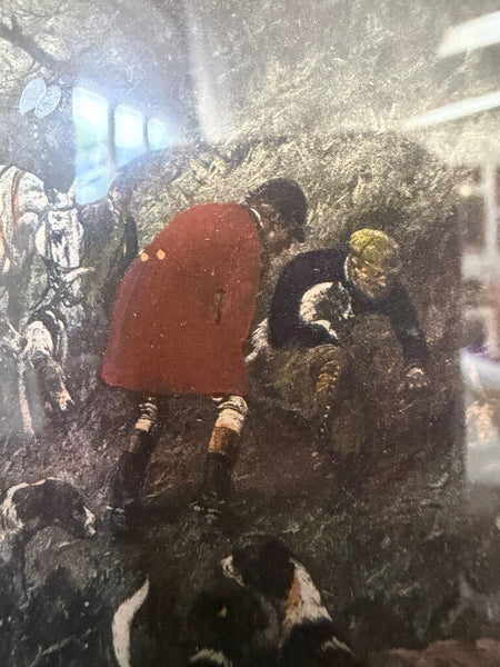 0068 Set of 3 English Hand Colored Hunt Scene Etchings by George Wright C. 1910