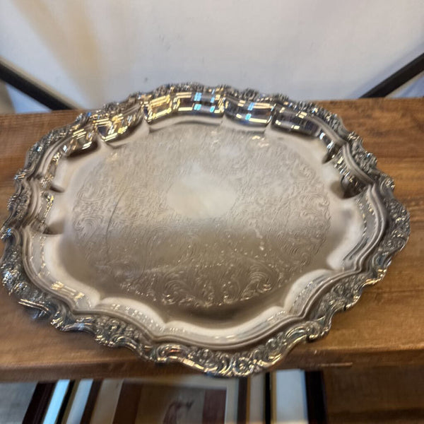 SILVER FOOTED TRAY 13"