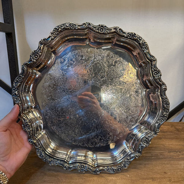 SILVER FOOTED TRAY 13"